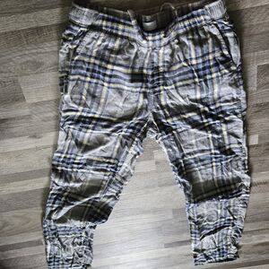 Old Navy Men's Flannel Pajama Pants - Blue & Yellow Plaid, Size Large